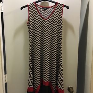 Red white and black dress